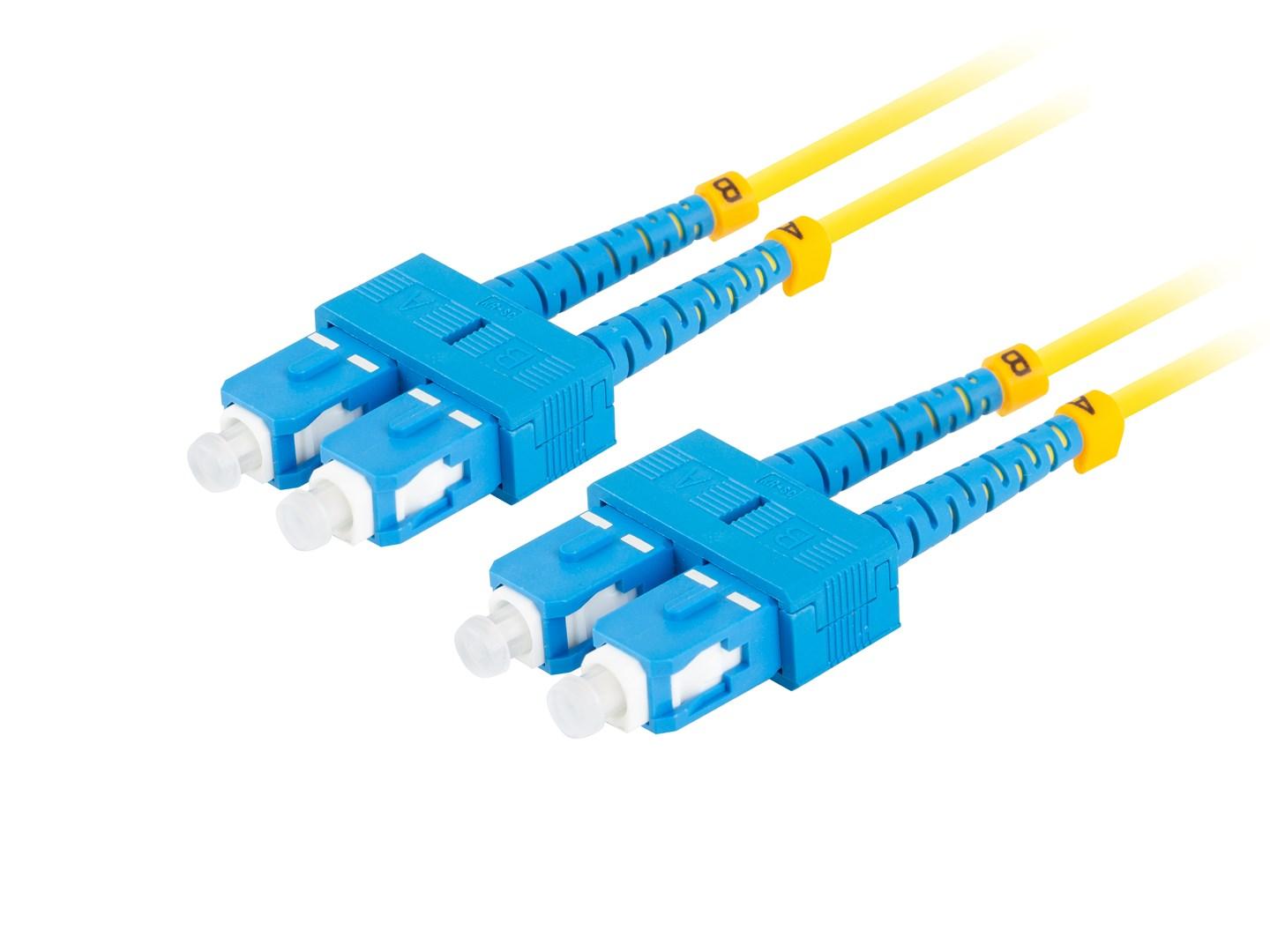LANBERG šviesolaidinis laidas SM SC/UPC-SC/UPC dvipusis 10m LSZH g657a1 3.0mm geltonas