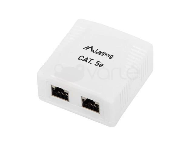 LANBERG OS5-0002-W FTP Data Box 2 prievadų RJ45 ekranuotas kat. 5E