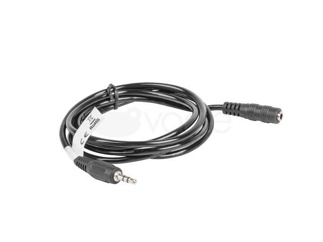 Juodas 3,5 mm Mini Jack ilgintuvas su RoHS etikete