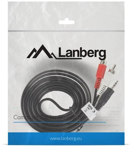 Lanberg 3.5mm į 2xRCA garso kabelis pakuotėje