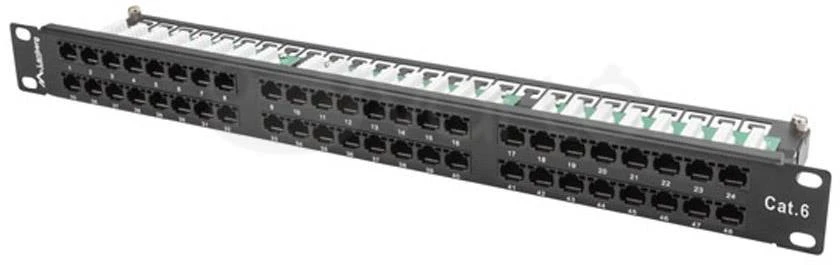 LANBERG PPU6-1048-B Patch Panel 48 prievadas 1U kat. 6 juodas