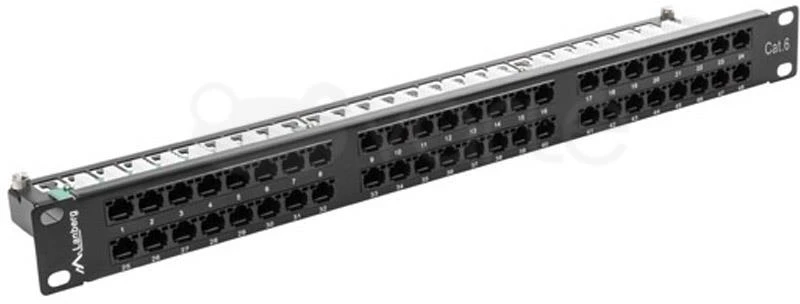 LANBERG PPU6-1048-B Patch Panel 48 prievadas 1U kat. 6 juodas