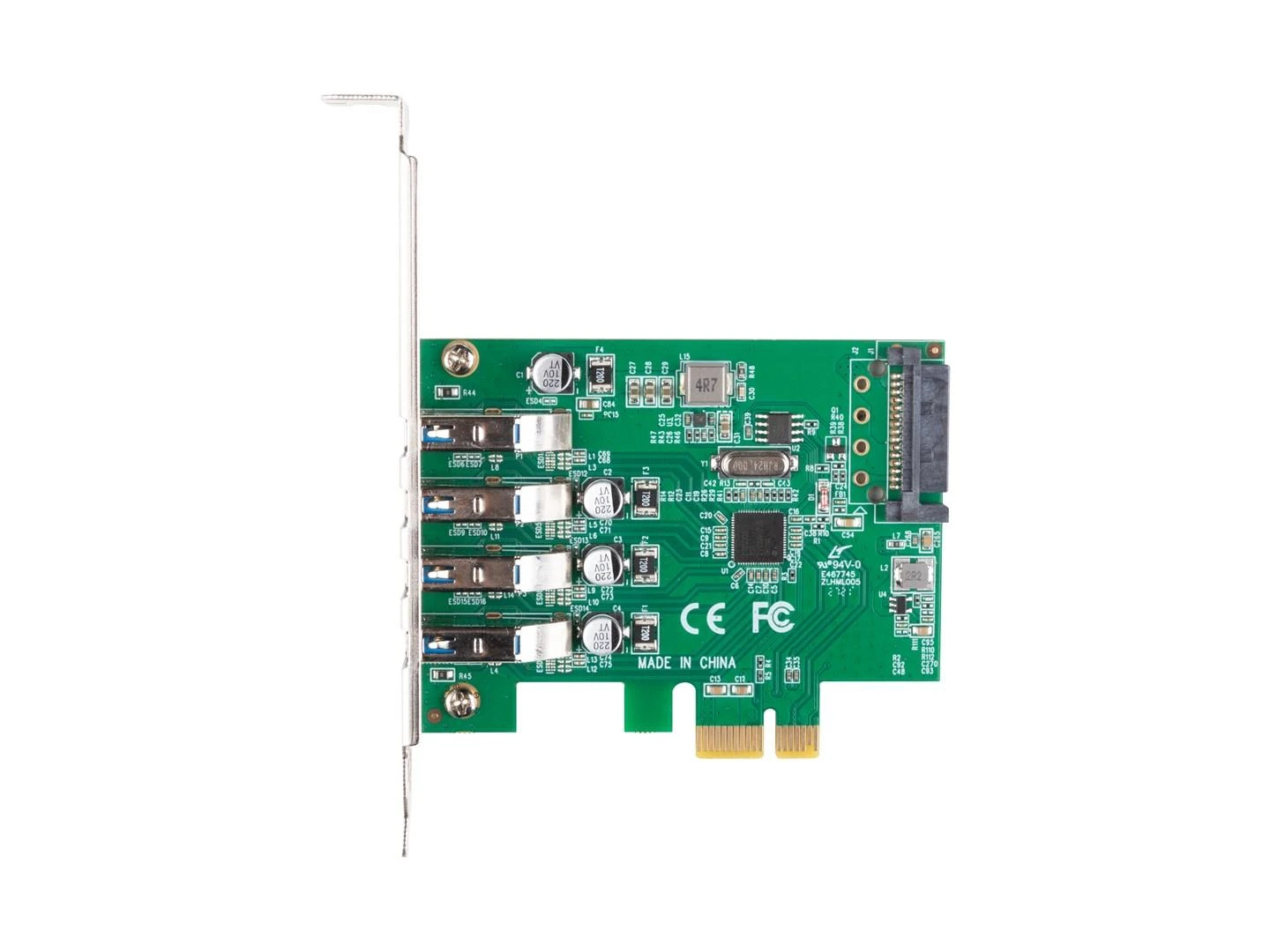 LANBERG išplėtimo plokštė PCI Express > 4 x USB 3.1 GEN1 + žemo profilio laikiklis