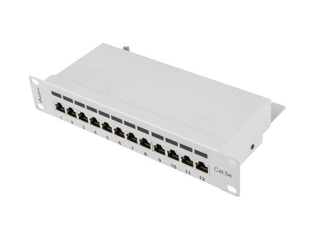 LANBERG PPF5-9012-S Lanberg Patch Panel 10, 12 port 1U, cat.5e, pilka