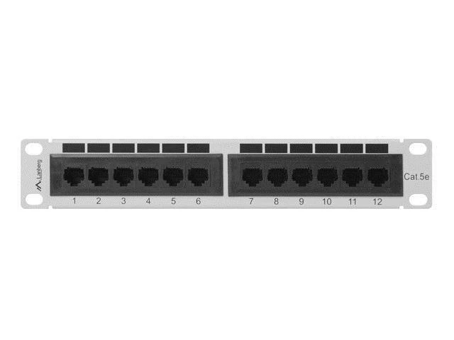 LANBERG PPU5-9012-S Lanberg Patch Panel 10, 12 port 1U, cat.5e, pilka