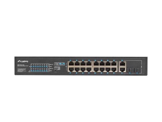 Šakotuvas LANBERG RSFE-16P-2C-150 jungiklis 16x 100Mb PoE+/2x Combo Gigabit 150W nevaldomas