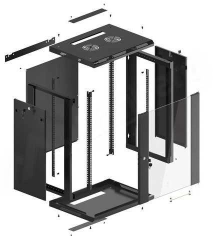 LANBERG WF01-6415-10B sieninis stovas 19 colių išmontuojamas plokščias paketas 15U/600x450mm juodas