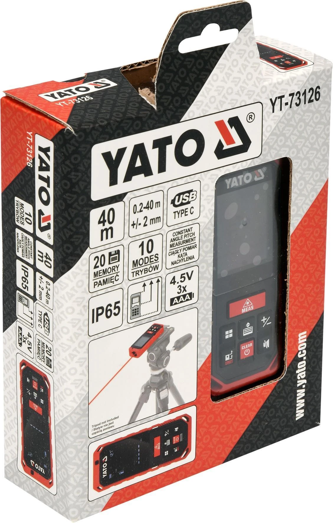 Tolimatis lazeris YATO YT-73126 (40 m)