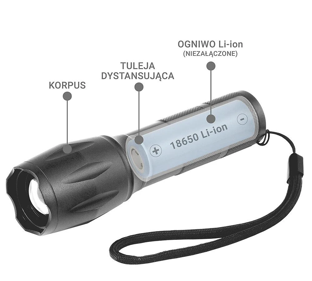 LED žibintas - everActive FL-600 600 liumenų aliuminis IPX4 atsparus vandeniui