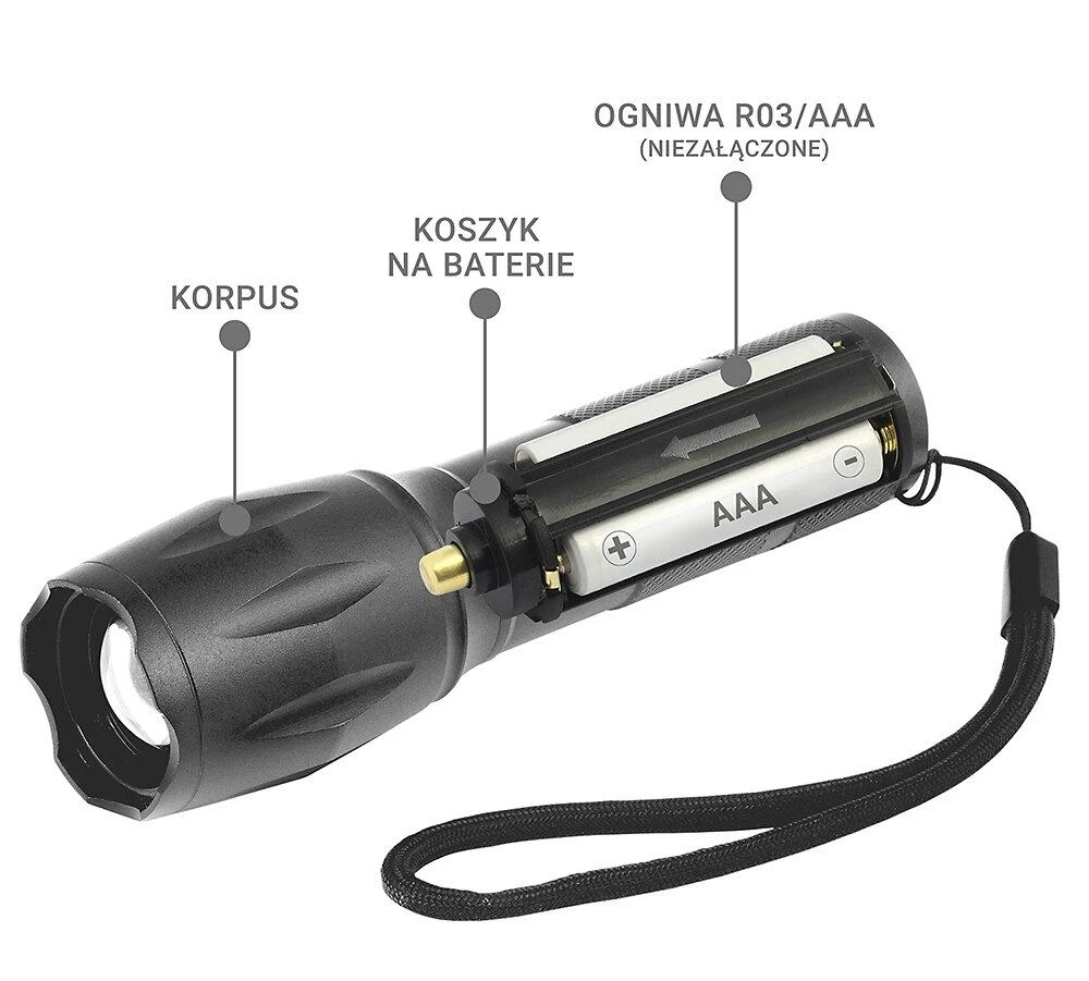 LED žibintas - everActive FL-600 600 liumenų aliuminis IPX4 atsparus vandeniui