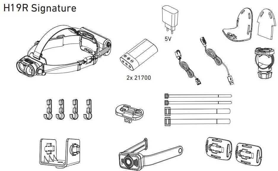 LED Lenser Galvos Žibintas - Ledlenser H19R Juodas