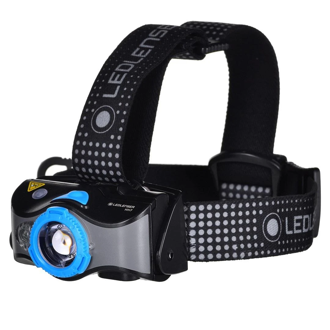 LED Lenser Mėlyna LEDLENSER LATARKA CZOŁOWA MH7, Juodas-Mėlynas, WINDOW BOX