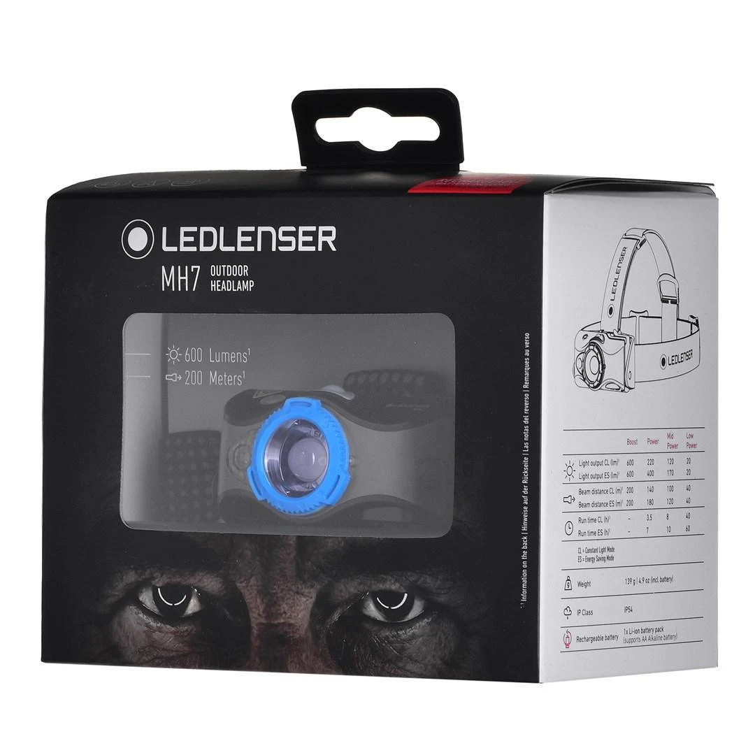 LED Lenser Mėlyna LEDLENSER LATARKA CZOŁOWA MH7, Juodas-Mėlynas, WINDOW BOX