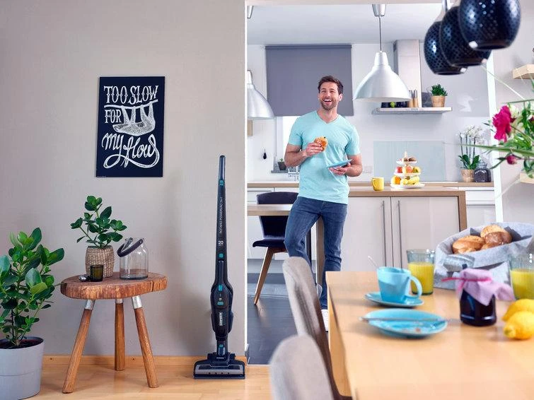 Dulkių siurblys Leifheit Rotaro PowerVac 2in1 20V Bagless Juodas, Mėlyna
