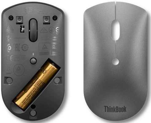 Pelė Lenovo ThinkBook Bluetooth Silent Mouse, Pilkos spalvos