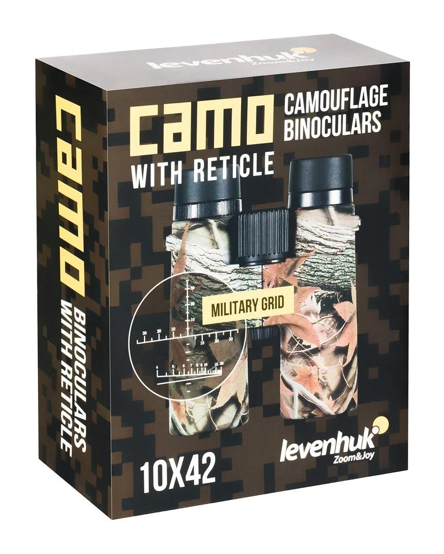 Levenhuk Camo Dots 10x42 žiūronai su tinkleliu