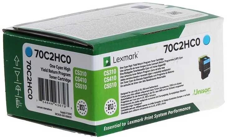 Lexmark 70C2HCE kasetė, žalsvai mėlyna, 3000 puslapių