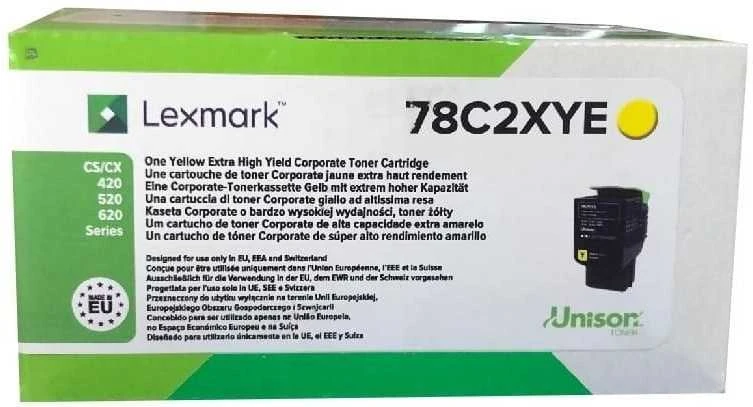 Lexmark itin didelio našumo kontraktinė dažų kasetė | 78C2XYE | Tonerio kasetė | Geltona