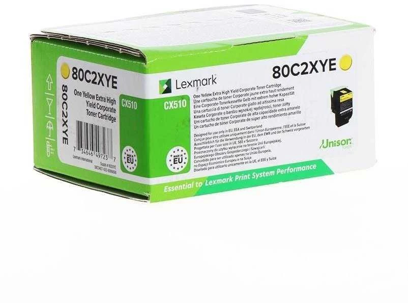 Lexmark 80C2XYE (802XY) Toneris cartridge, Geltona, 4000 pages