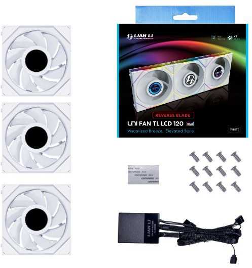Lian Li Ventiliatorius Uni Fan TL LCD 120 RGB Reverse Blade 3-pack LIANLI UNI FAN TL 120 Reverse Blade 3