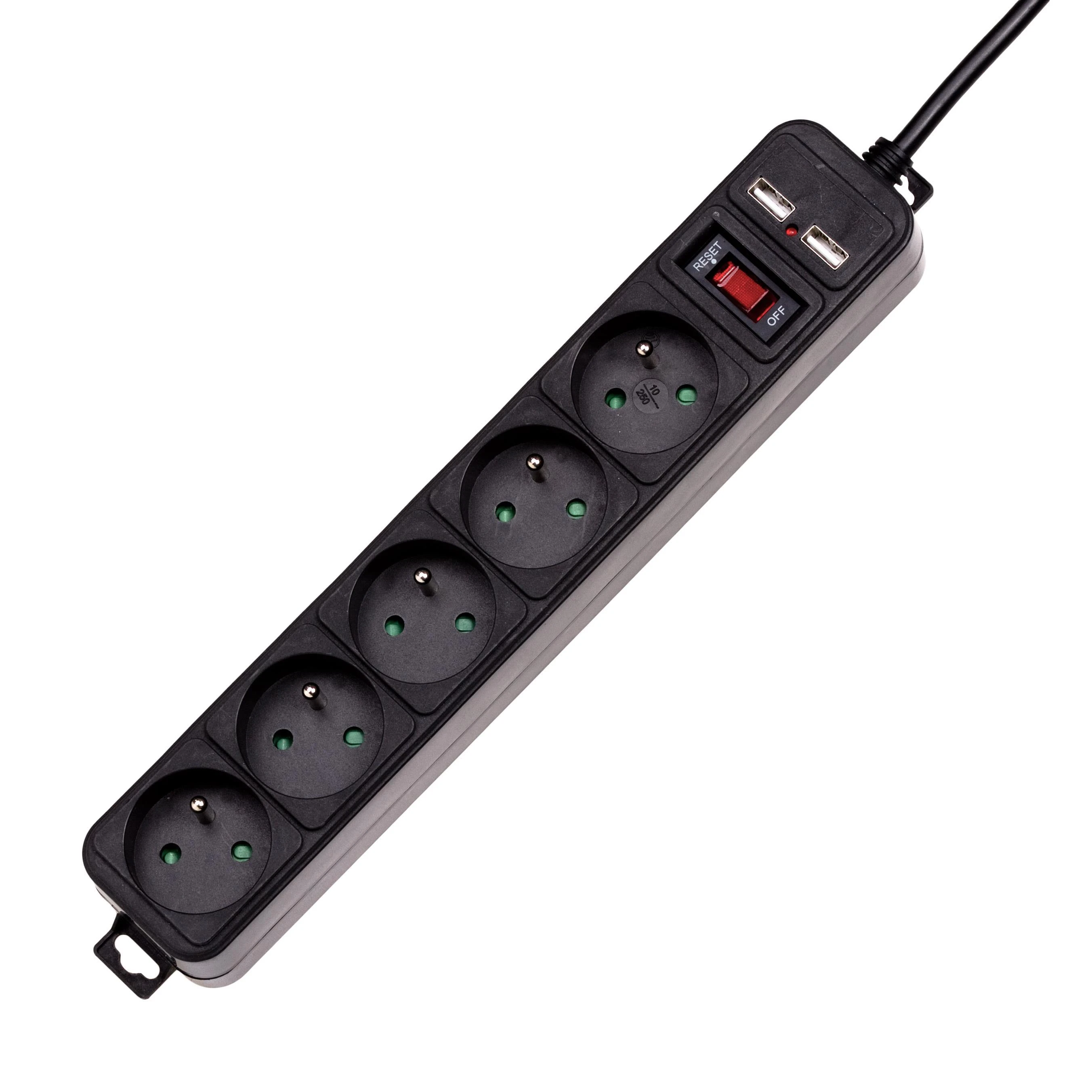 AKY AK-SP-05U Akyga Surge Protector AK-SP-05U 1,5m 5 lizdai CEE7/5 USB5 V/2A +jungiklis