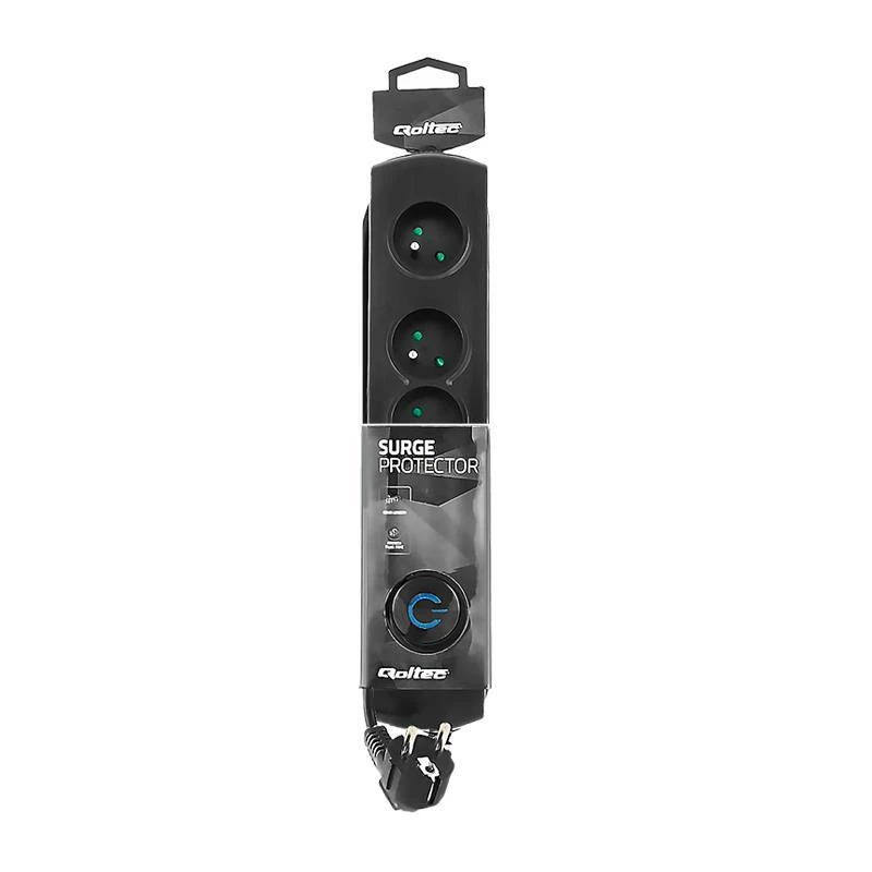 QOLTEC 50105 Viršįtampių apsauga 4 maitinimo lizdas 2,5m