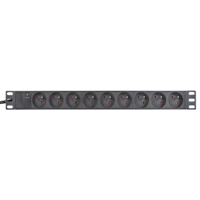 Alantec maitinimo lizdas 19'' 230V - 9 lizdai (E tipo - CEE 7/5), su LED, 3,0 m laidas CEE 7/7 (PZ091U3M)