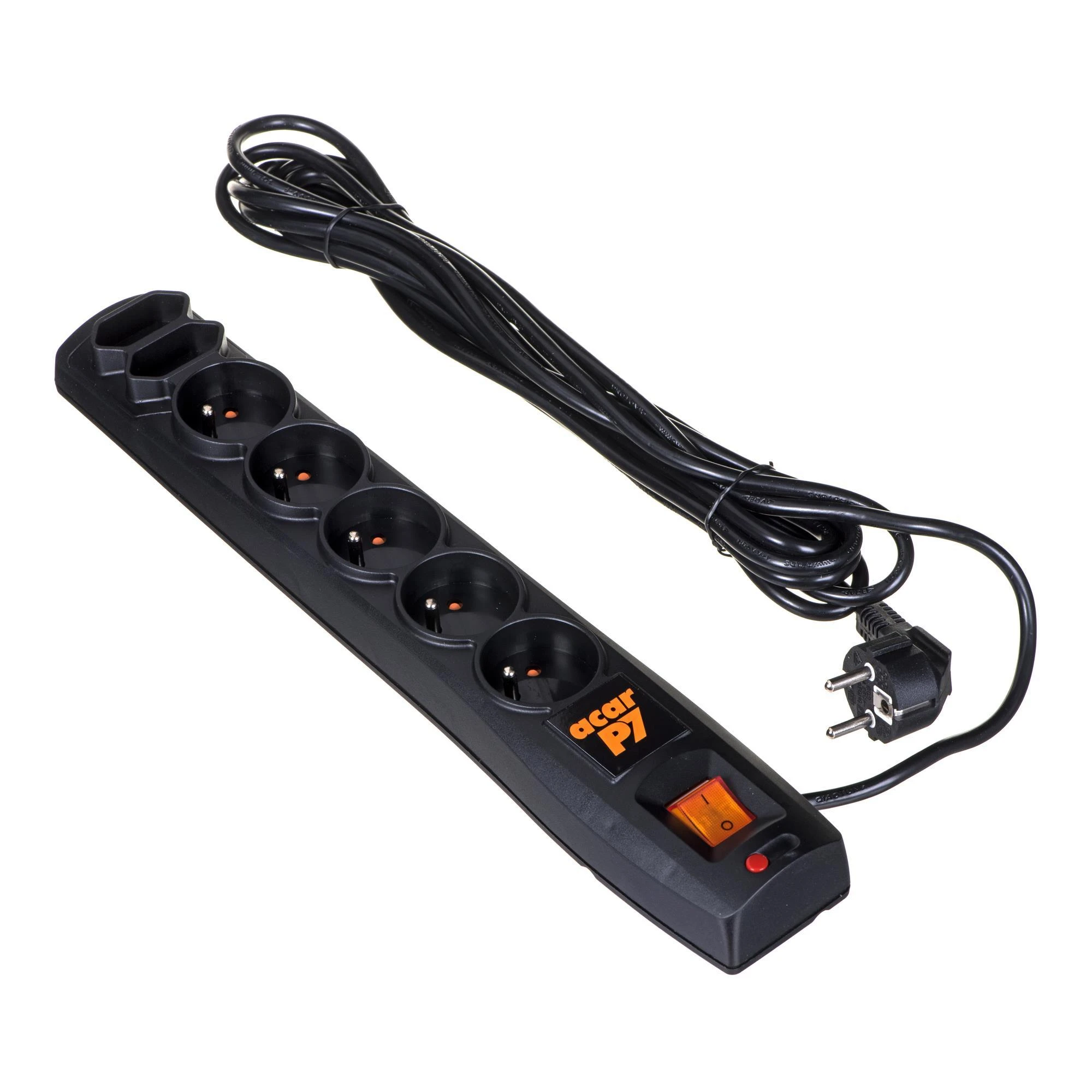 Hsk Data Acar Maitinimo juosta Acar P7 viršįtampių apsauga, 7 lizdai, 5 m, juoda (W0116)