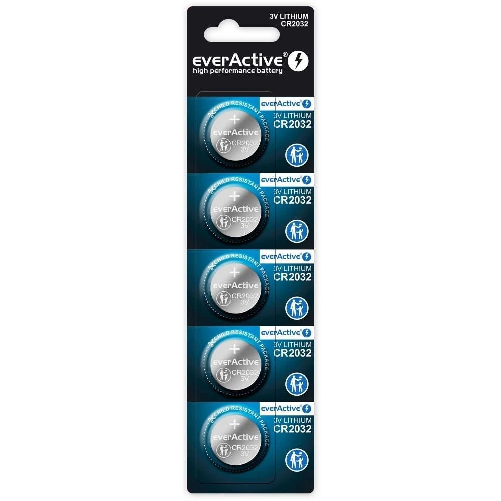 EverActive CR2032 3V baterijų pakuotė 5 vnt.