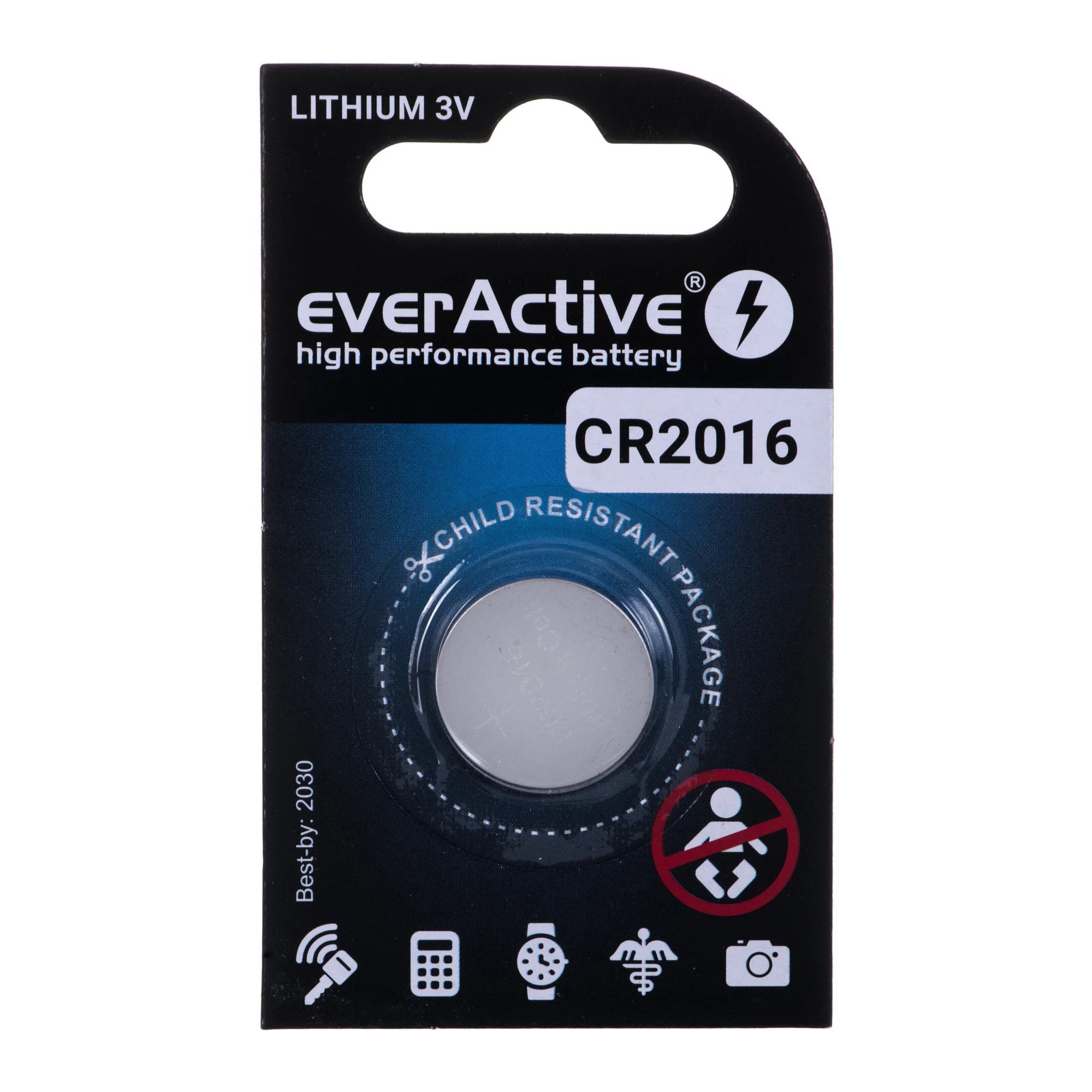 EverActive CR2016 3V ličio baterija pakuotėje