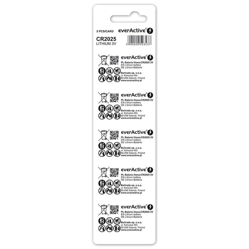 Ličio baterija mini everActive CR2025 - blisteryje 5 vnt.