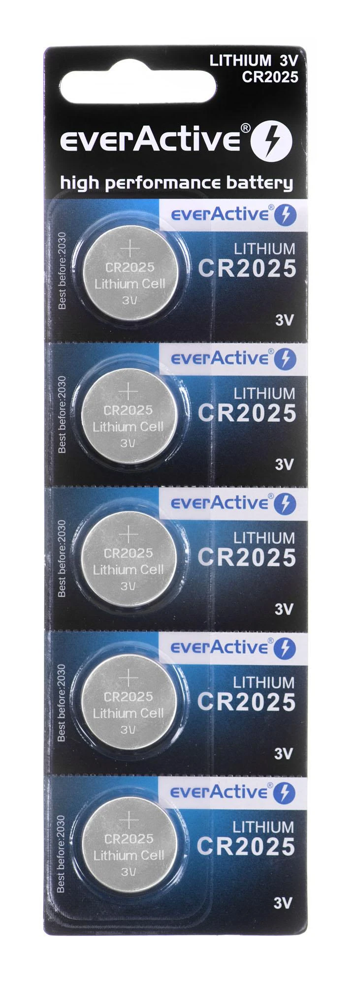 everActive CR2025 3V baterijų komplektas pakuotėje