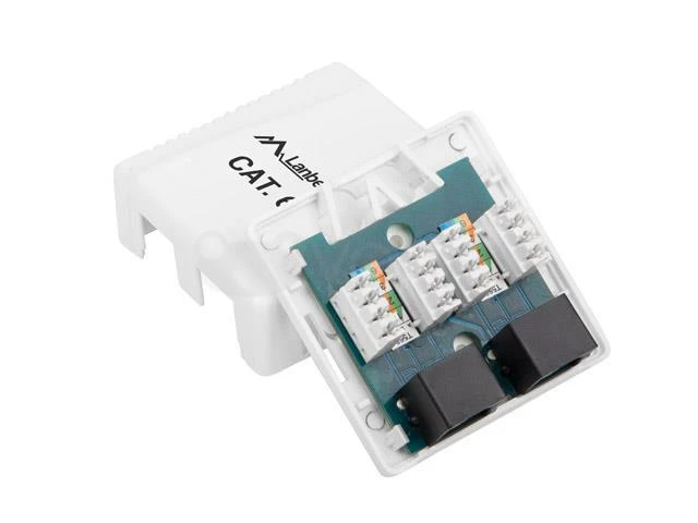 LANBERG OU6-0002-W UTP Data Box 2 prievadų RJ45 neekranuotas kat. 6