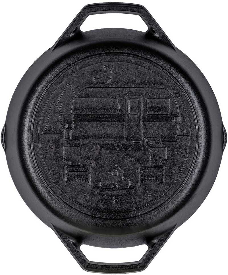 Lodge Keptuvė kepimui ketaus CAMPER Wanderlust 26 cm / Namelis
