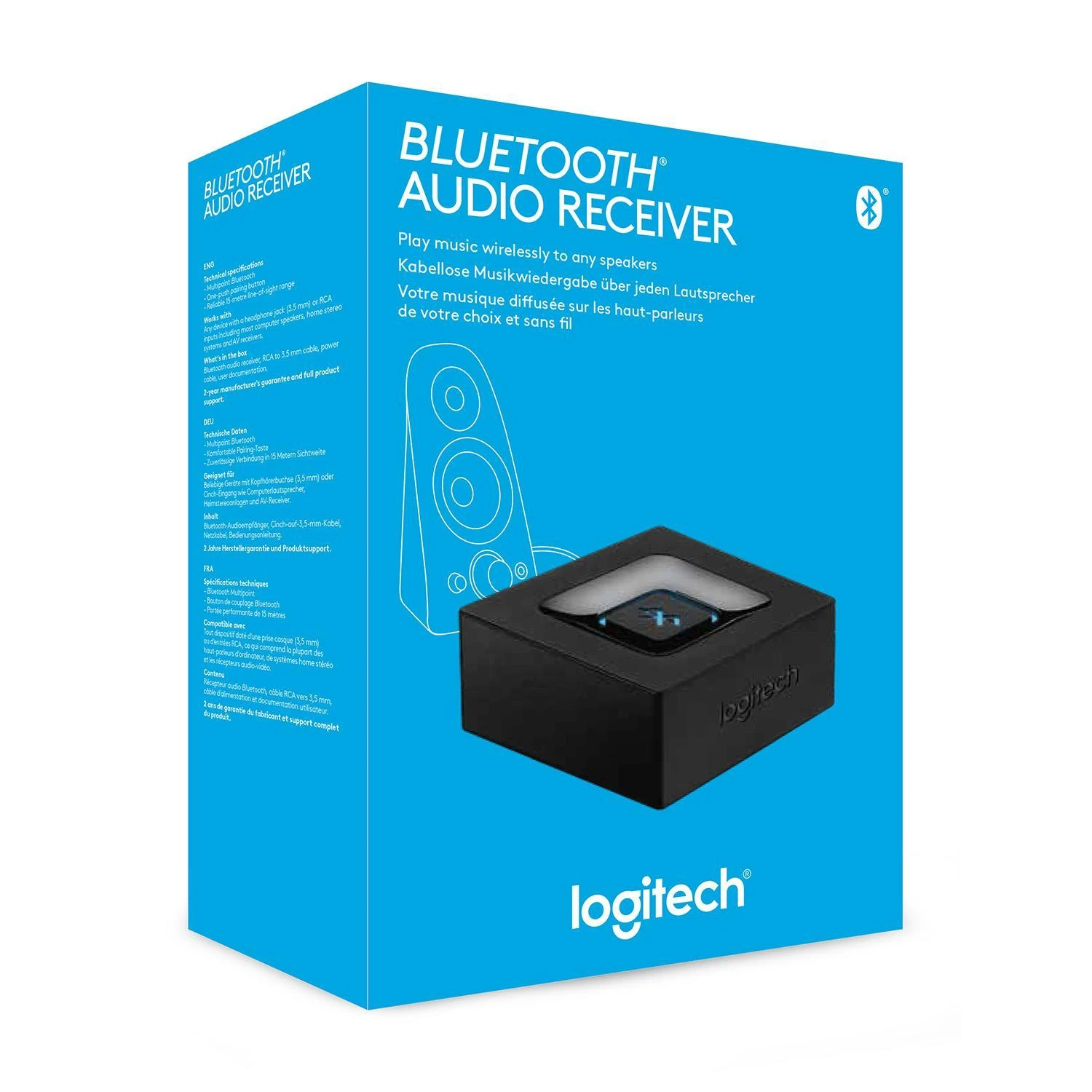 LOGITECH Bluetooth Audio Adapteris Bluetooth belaidis garso imtuvas