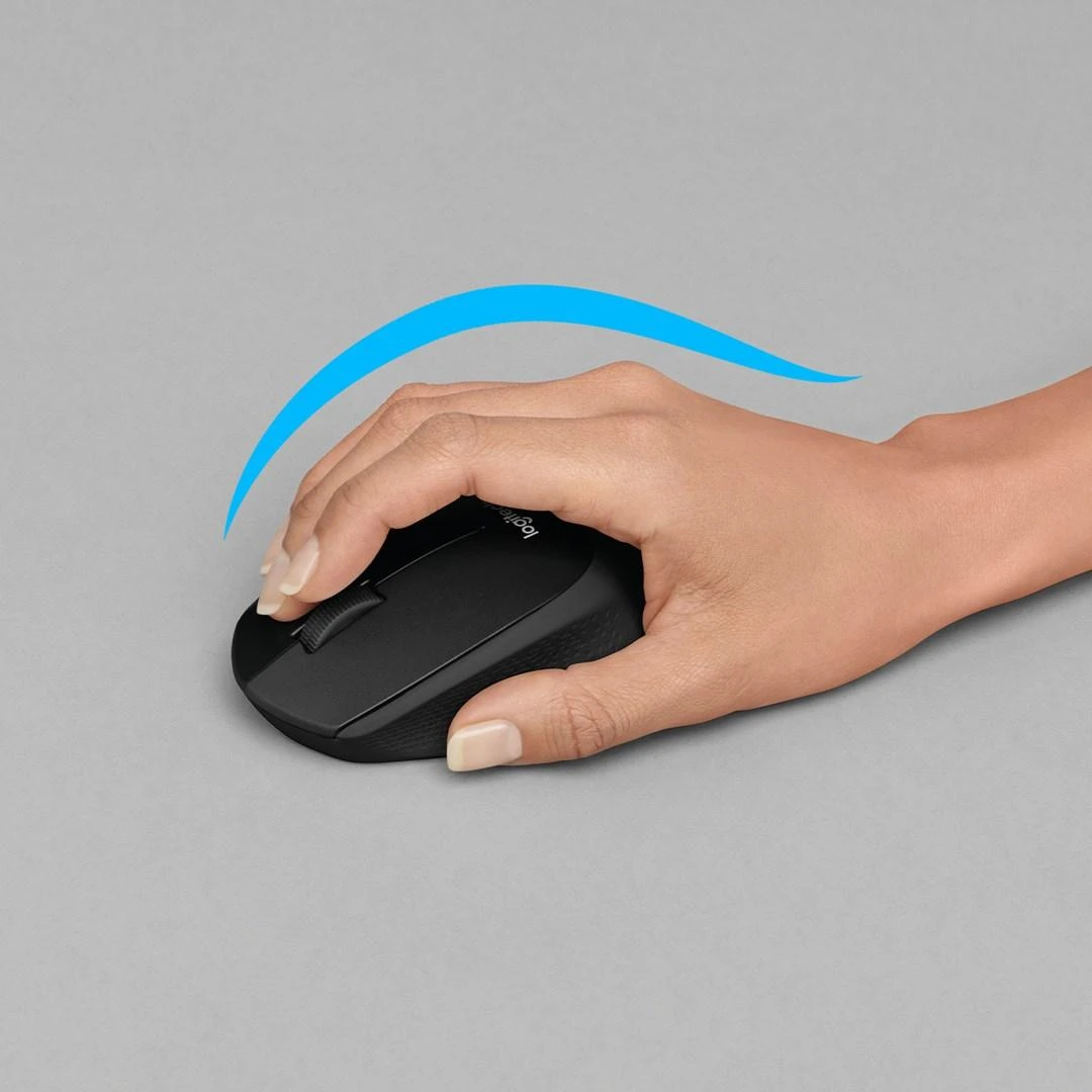 Tyli belaidė optinė pelė Logitech B330, Juoda