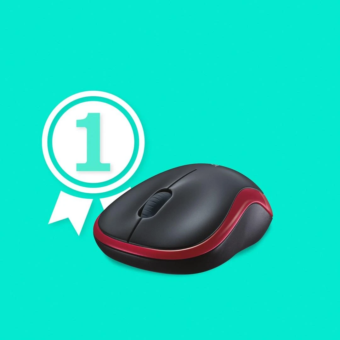 Bevielė pelė Logitech M185. Raudona