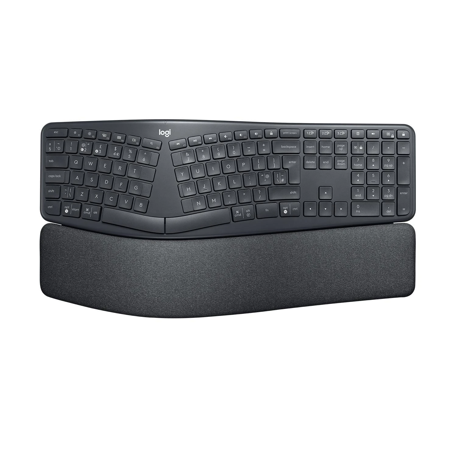 Logitech ERGO K860 belaidė klaviatūra, grafito spalvos, JAV tarptautinis išdėstymas (Qwerty)