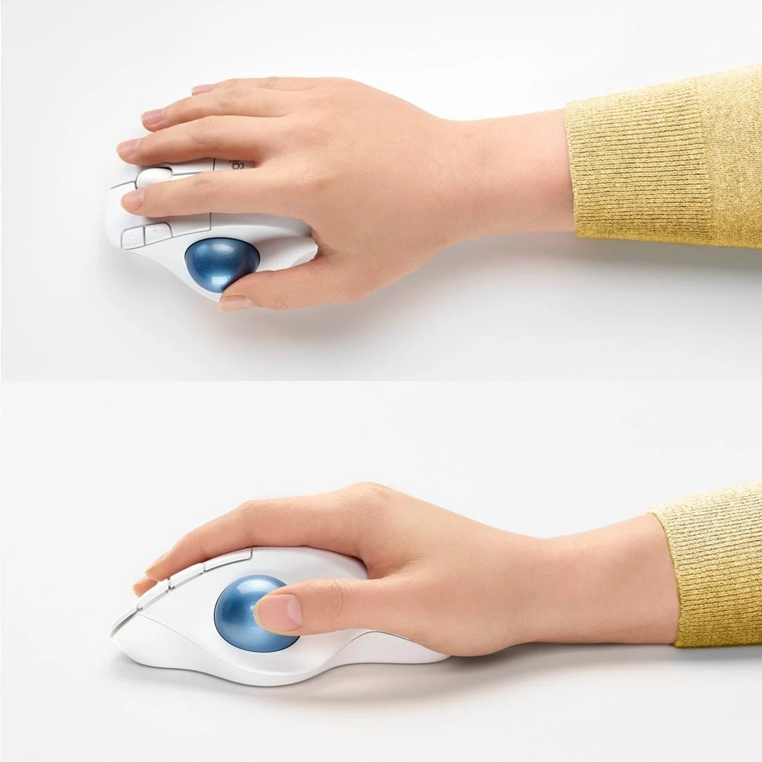 Logitech ERGO M575 Belaidė Trackball pelė, baltos spalvos