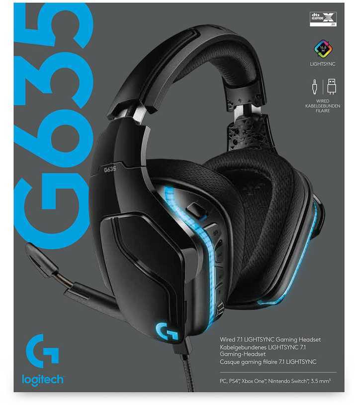 Žaidimų ausinės Logitech G635 7.1 