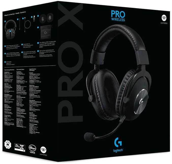 Belaidės Žaidimų ausinės Logitech G PRO X WIRELESS LIGHTSPEED, BLUE VO!CE,  PRO-G 50mm, DTS X 2.0 | Varle.lt