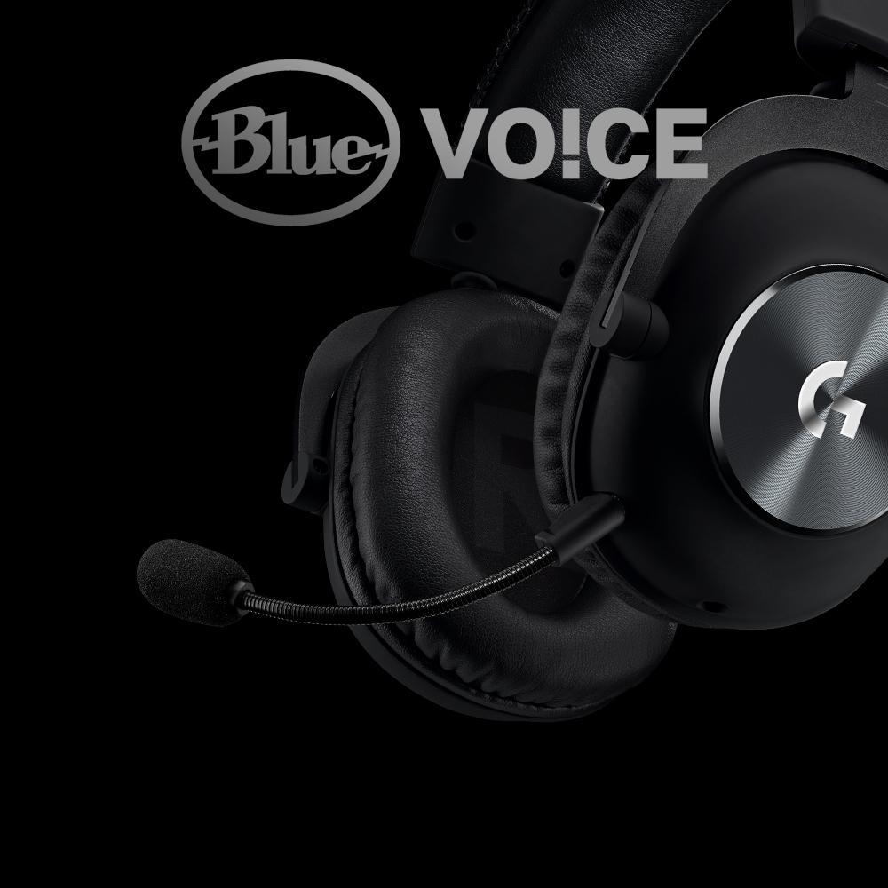 Žaidimų ausinės Logitech G PRO X, BLUE VO!CE, PRO-G 50mm, DTS X 2.0, USB  DAC, 3.5mm jungtis | Varle.lt