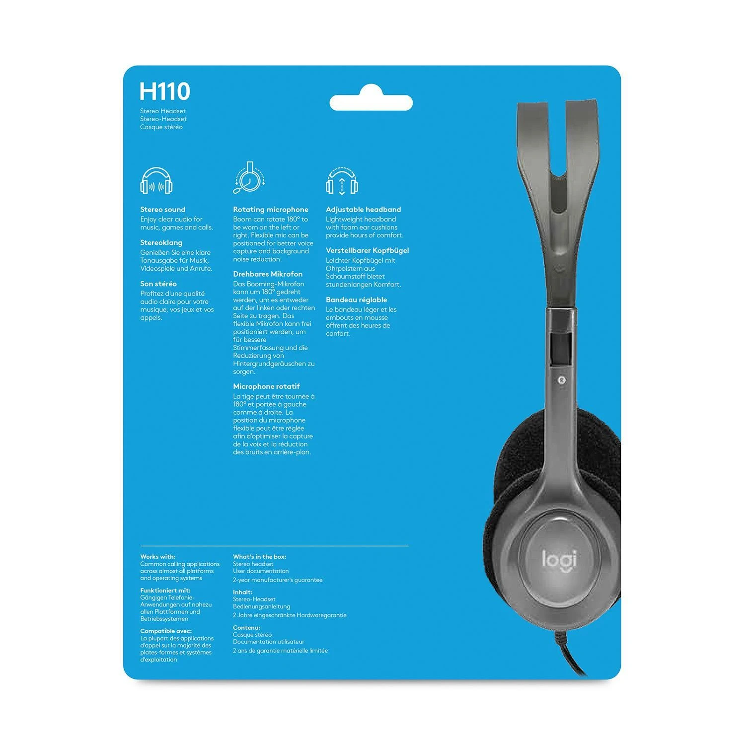 Logitech | LGT-H110 | Stereo ausinės | Juodas, Sidabrinis