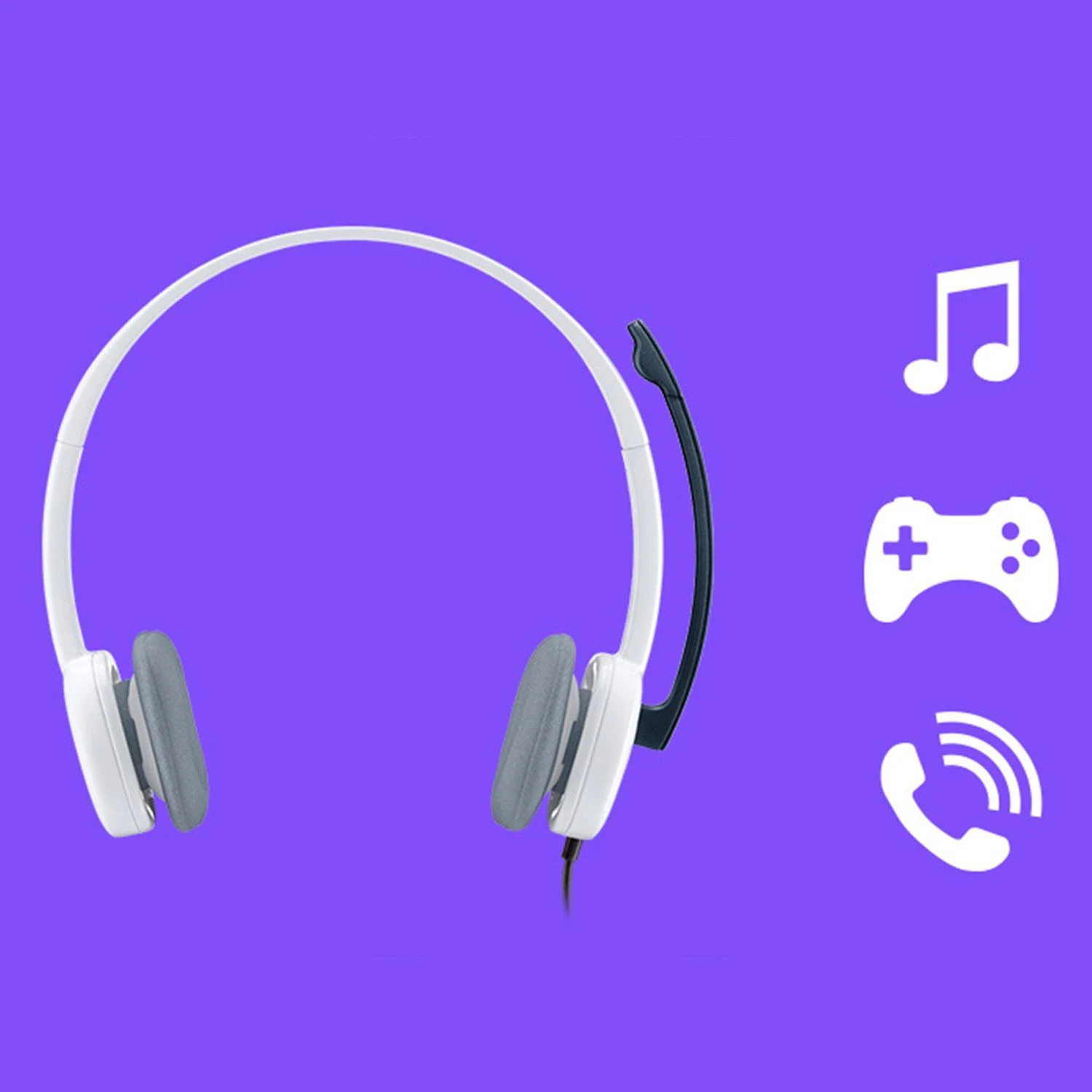 LOGITECH H150 ausinės su mikrofonu, baltos