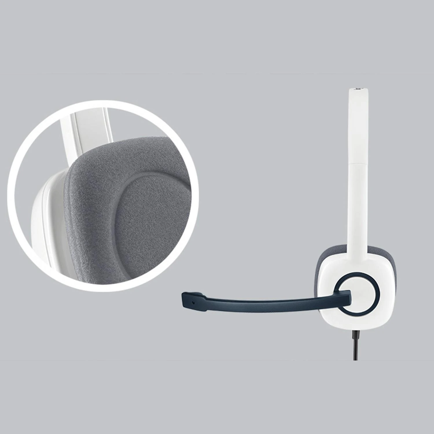 LOGITECH H150 ausinės su mikrofonu, baltos