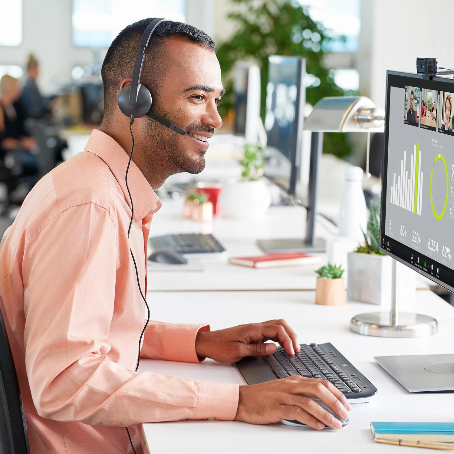 LOGITECH USB Ausinės H340 Ausinės on-ear su laidu