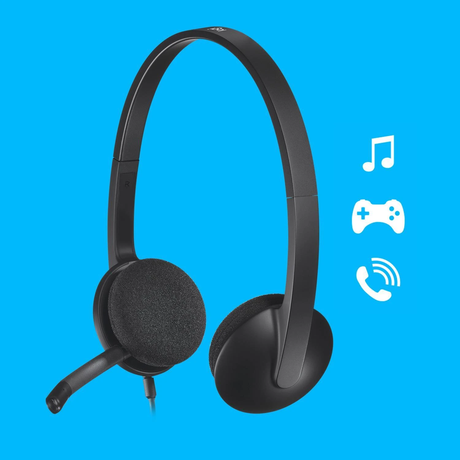 LOGITECH USB Ausinės H340 Ausinės on-ear su laidu