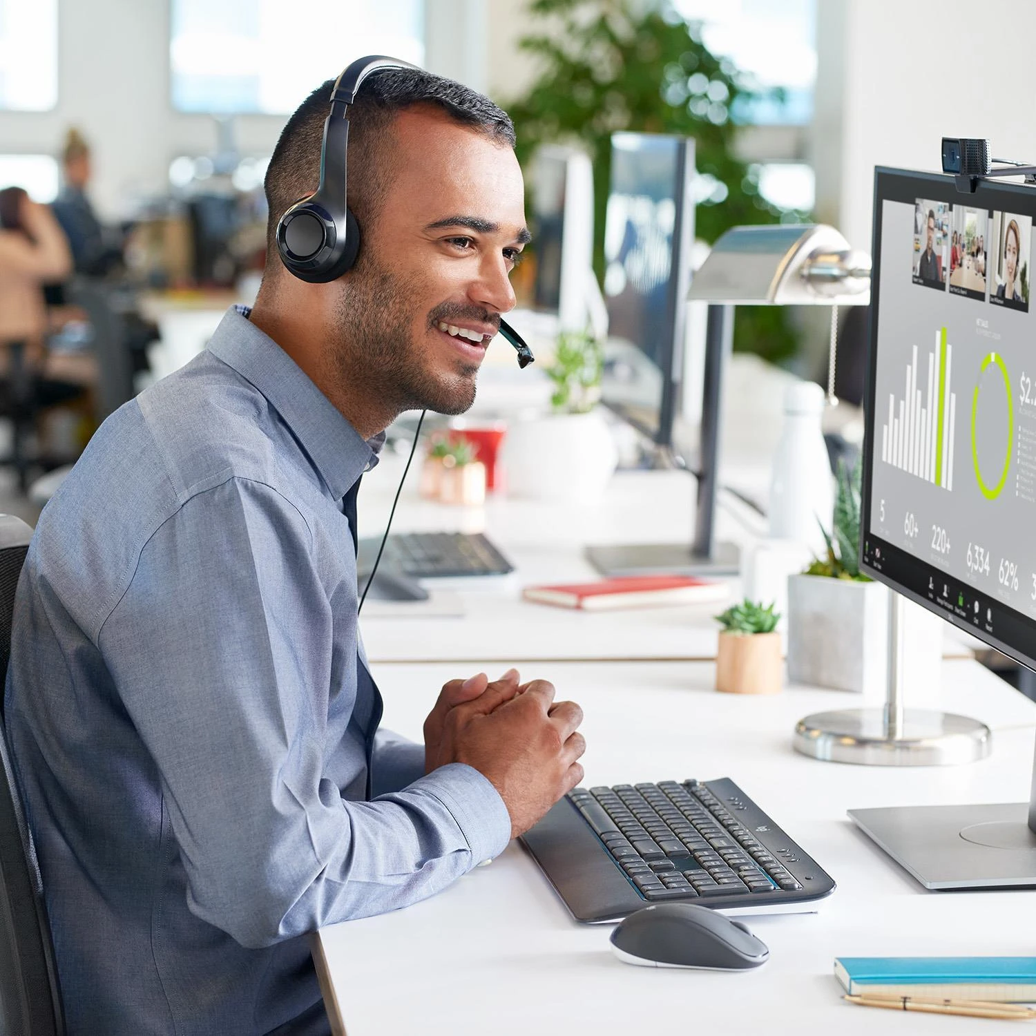 Universalios ausinės Logitech H390, su mikrofonu, USB jungtis