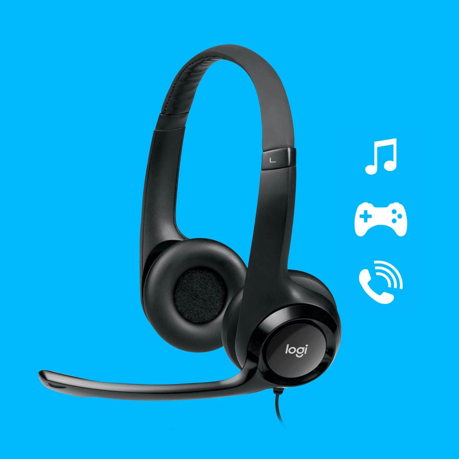 Universalios ausinės Logitech H390, su mikrofonu, USB jungtis