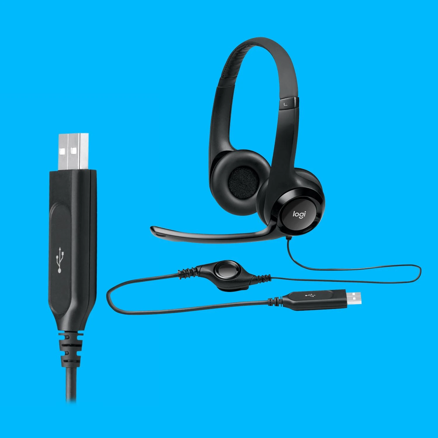 Universalios ausinės Logitech H390, su mikrofonu, USB jungtis